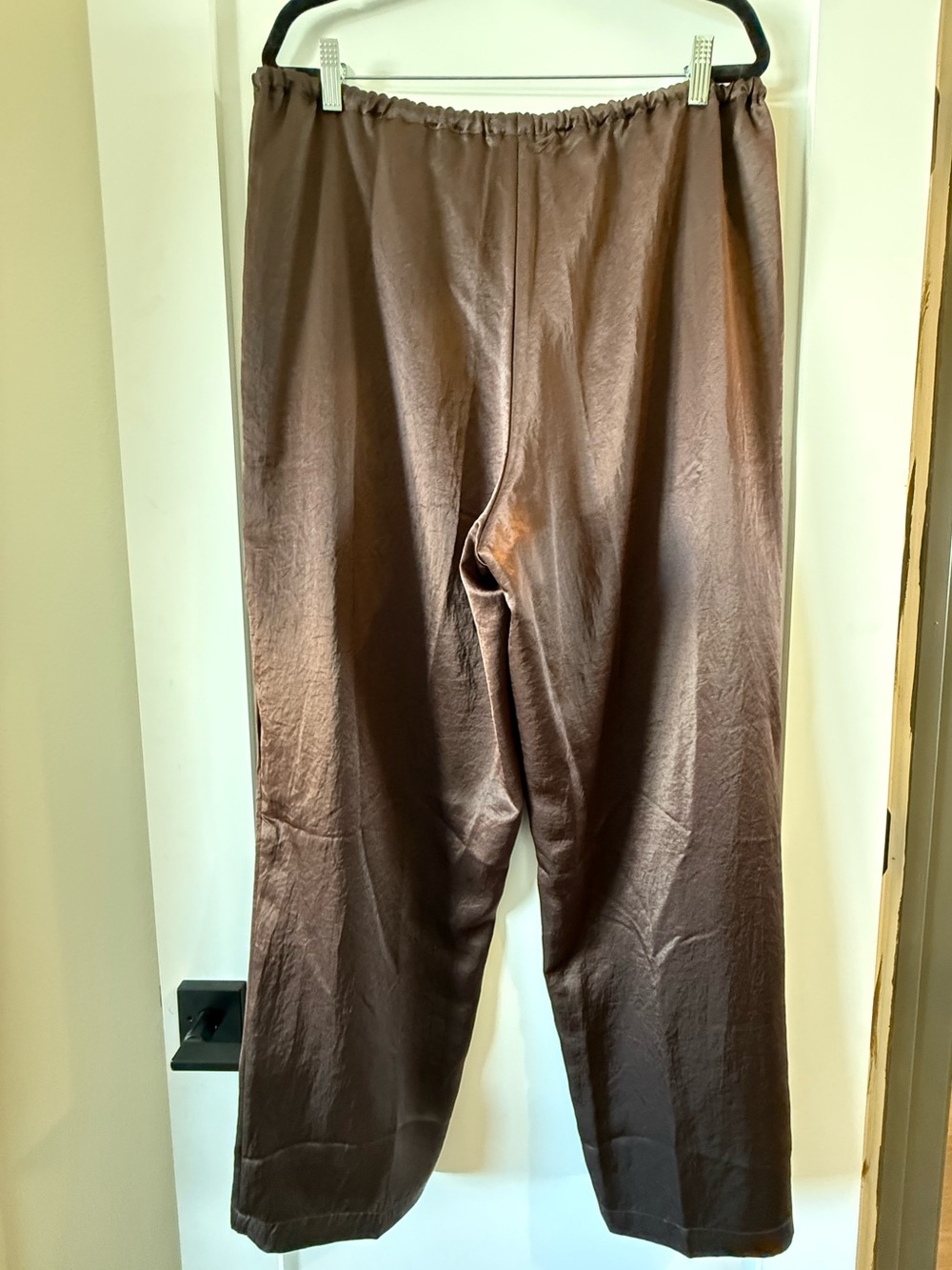 Madewell Satin Slim Pants in Brown Size XL - Picture 4 of 5